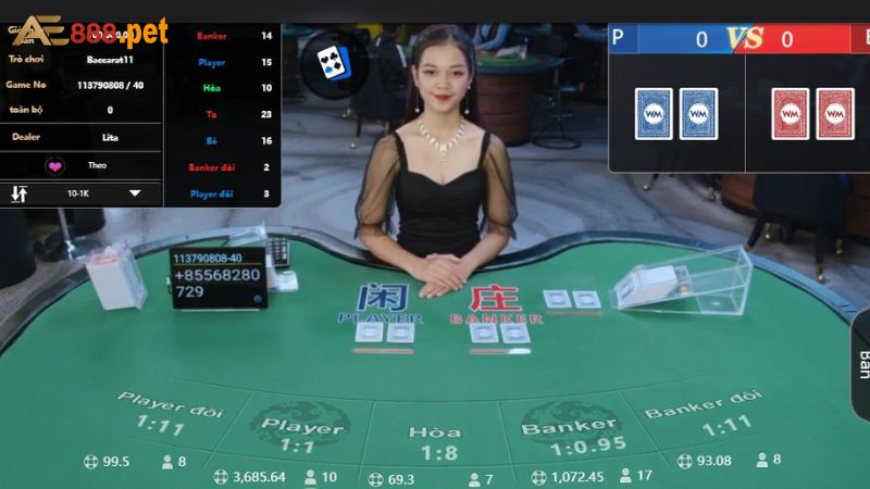 Cách chơi game bài trực tuyến Baccarat AE888